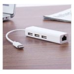 Type-C USB 3.1 to 3 Port USB 2.0 100M RJ45 Ethernet Lan Hub