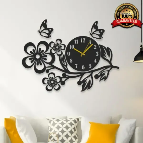 Black bird clock wall