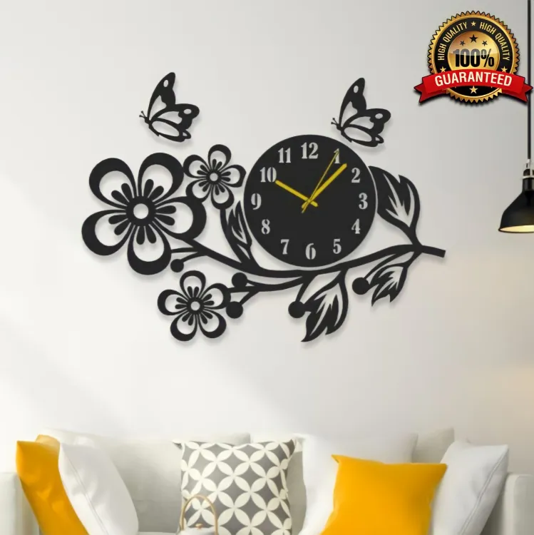 Black bird clock wall