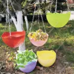 Pack Of 3 Hanging Pot Garden Flower Plant Planters Decoration Hanging Basket - High Quality Wide Large Size With Metal Chain And Other Accessories