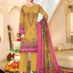 3 Pcs Women's Unstitched Lawn Embroidered Suit