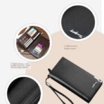 Men's Leather Plain Bifold Long Wallet