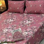 3 Pcs Cotton Printed Double Bedsheet
