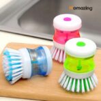 Dish Washing Brush With Liquid Dispenser Storage Stand - Image 5