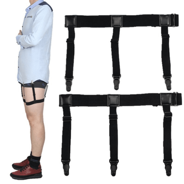 Men Shirt Stays Belt With Non-Slip Locking Clips