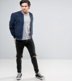 Mens Suede Bomber Jacket SBN98 - Image 2