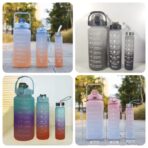 3Pcs Gradient Plastic Sports Water Bottle - Image 2