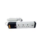 3 Sockets Power Extension With 2 USB Ports - White - Image 4