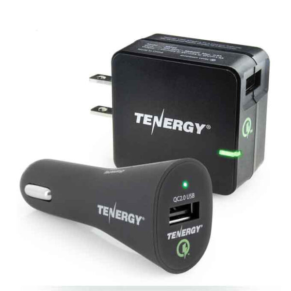 18W Adaptive 2.0 AC Wall Charger + Car Charger for Mobile