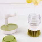 Dish Washing Brush With Liquid Dispenser Storage Stand - Image 4