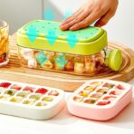 Ice Cube Tray Water Bottle with Lid and Bin - Image 3