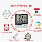Digital Thermometer Hygrometer Electronic LCD Clock - Image 2