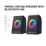 Kisonli X28 RGB USB Bluetooth Speaker – 3D Surround Desktop Mini Speaker for PC, Mobile, & Party Use