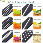 Vegetable Cutter Slicer Grater Chopper Six Interchangeable Blades - Image 4