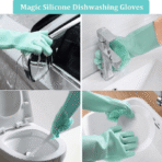Dishwashing Gloves- Silicone Kitchen Scrub - Image 4