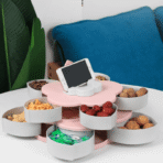 Double-Layer Flower Snacks container with Mobile Holder - Image 2