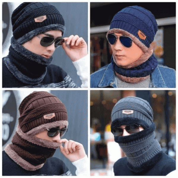 Wool Hat with Winter Velvet Hedging Plus thick wool