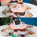 Double-Layer Flower Snacks container with Mobile Holder - Image 5