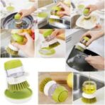 Dish Washing Brush With Liquid Dispenser Storage Stand - Image 2