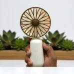 Sun Flower Chargeable Hand Fan With Led Light - Image 3