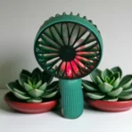 Sun Flower Chargeable Hand Fan With Led Light - Image 2