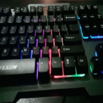 Gt-5 metal back light gaming keyboard rainbow with suspended key - Image 2