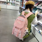 Multi-Pocket Kids School Bag,LightWeight Backpack For Girls With Out Keychain & Badges School Bag For Girls - Image 2
