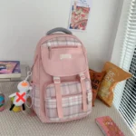Multi-Pocket Kids School Bag,LightWeight Backpack For Girls With Out Keychain & Badges School Bag For Girls