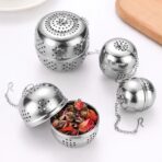 Stainless Steel Mesh Tea Ball Strainer Filter Infuser for Loose Leaf Tea and Mulling Spices - Chain Style - Image 2