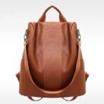 Women's solid color large capacity backpack - Image 5